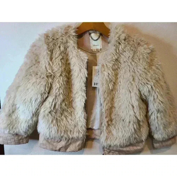 VTG Anthropologie Elevenses NWT fauxfur cropped jacket *EXCELLENT $178 Retro 70s - Picture 13 of 15